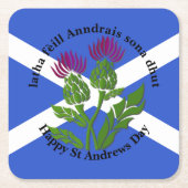 Happy St Andrews Day Flag Thistle Kartonnen Onderzetters (Voorkant)