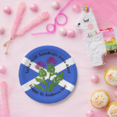 Happy St Andrews Day Flag Thistle Small Papieren Bordje (Feest)