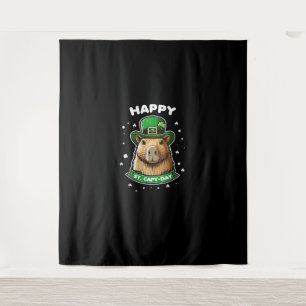 Happy St Capy-day St Patrick's Day voor Capybara L Wandkleed