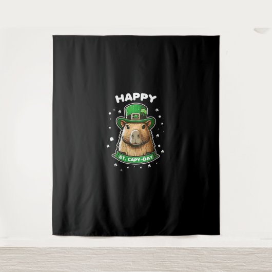 Happy St Capy-day St Patrick's Day voor Capybara L Wandkleed (Voorkant)
