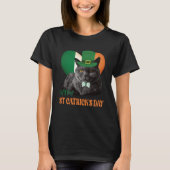 Happy St Catrick's Day St Patrick Cat Ierse vlag H T-shirt (Voorkant)