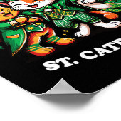 Happy St Catricks Day St Patricks Day Cat Leprecha Poster (Hoek)