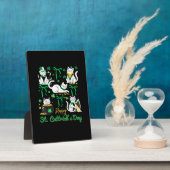 Happy St Cattrick's Day Coquette Bow Cat St Patric Fotoplaat (Zijkant)