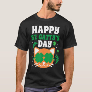 Happy St Catty S Day Grappig Leuke Kat St Patricks T-shirt