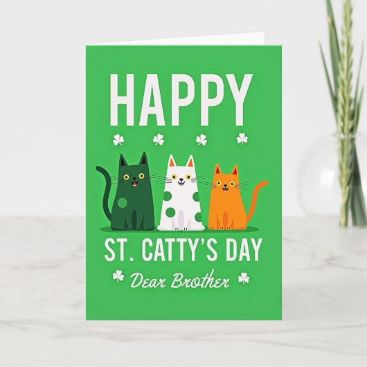 Happy St Cattys Day Brother Card Kaart (Voorkant)