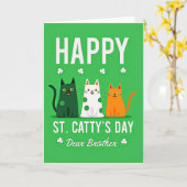 Happy St Cattys Day Brother Card Kaart (Gele Bloem)