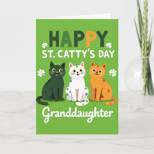 Happy St Cattys Day Granddaughter Card Kaart (Voorkant)