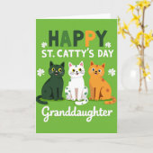 Happy St Cattys Day Granddaughter Card Kaart (Gele Bloem)