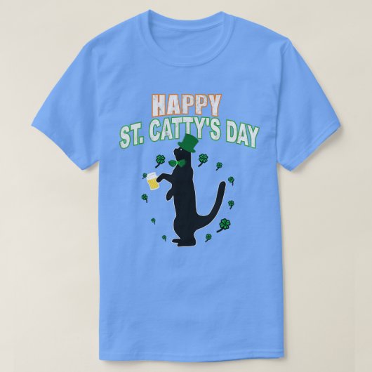 Happy St Cattys Day Irish Kitten Cat Saint Patrick T-shirt (Design voorkant)