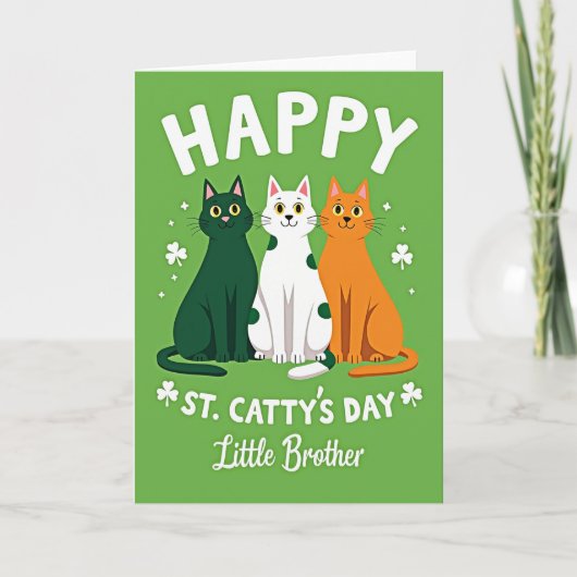 Happy St Cattys Day Little Brother Card Kaart (Voorkant)