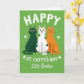 Happy St Cattys Day Little Brother Card Kaart (Gele Bloem)