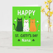 Happy St Cattys Day Nana Card Kaart (Gele Bloem)
