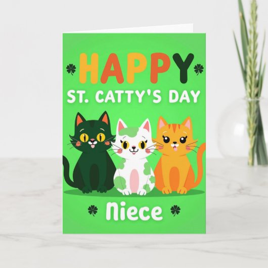 Happy St Cattys Day Niece Card Kaart (Voorkant)