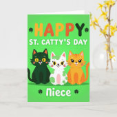 Happy St Cattys Day Niece Card Kaart (Gele Bloem)