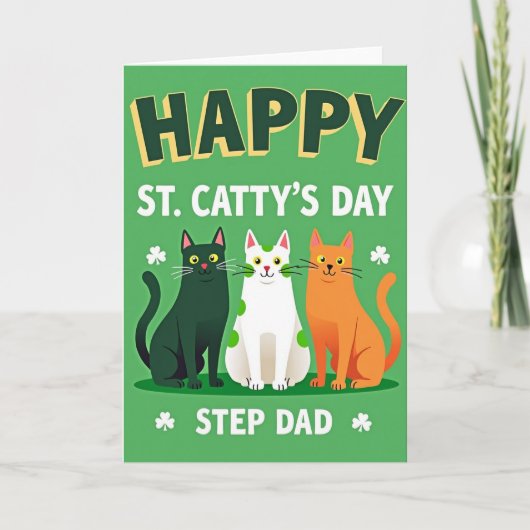 Happy St Cattys Day Step Dad Card Kaart (Voorkant)