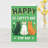 Happy St Cattys Day Step Dad Card Kaart (Gele Bloem)