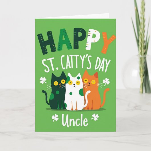 Happy St Cattys Day Uncle Card Kaart (Voorkant)