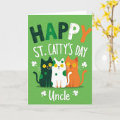 Happy St Cattys Day Uncle Card Kaart (Gele Bloem)