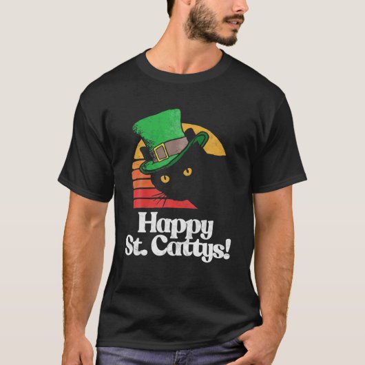 Happy St Catty's. Grappig Happy St Patricks Day 80 T-shirt (Voorkant)