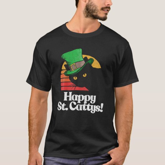 Happy St Catty's. Grappig Happy St Patricks Day 80 T-shirt (Voorkant)
