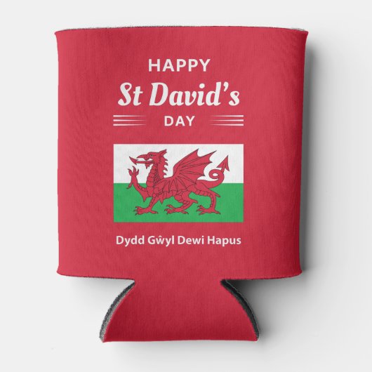 Happy St David's Day Dydd Garreyl Dewi Hapus 2 Blikjeskoeler (Voorkant)