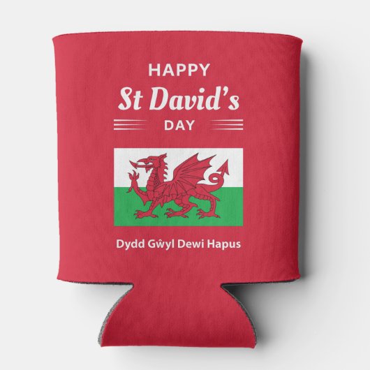 Happy St David's Day Dydd Garreyl Dewi Hapus 2 Blikjeskoeler (Achterkant)