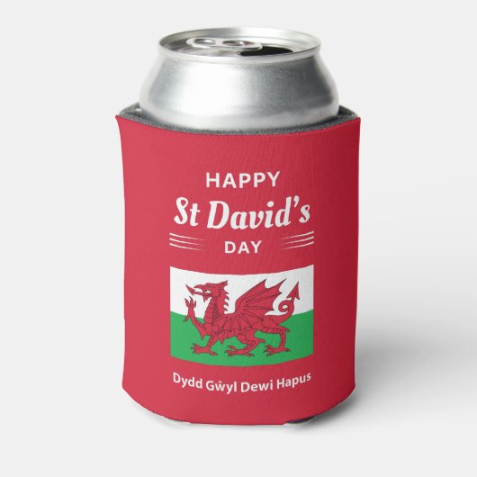 Happy St David's Day Dydd Garreyl Dewi Hapus 2 Blikjeskoeler (Blikje Achterkant)