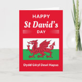 Happy St David's Day Dydd Garreyl Dewi Hapus 2 Kaart (Voorkant)