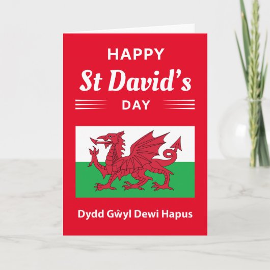 Happy St David's Day Dydd Garreyl Dewi Hapus 2 Kaart (Voorkant)