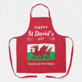Happy St David's Day Dydd Garreyl Dewi Hapus 2 Schort (Voorkant)