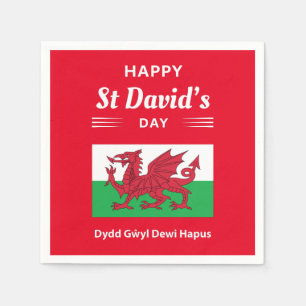 Happy St David's Day Dydd Garreyl Dewi Hapus 2 Servet