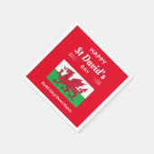 Happy St David's Day Dydd Garreyl Dewi Hapus 2 Servet (Hoek)