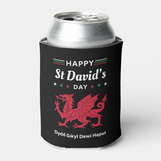 Happy St David's Day Dydd Garreyl Dewi Hapus 3 Blikjeskoeler (Blikje Voorkant)