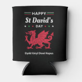 Happy St David's Day Dydd Garreyl Dewi Hapus 3 Blikjeskoeler (Voorkant)