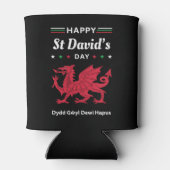 Happy St David's Day Dydd Garreyl Dewi Hapus 3 Blikjeskoeler (Achterkant)