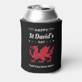 Happy St David's Day Dydd Garreyl Dewi Hapus 3 Blikjeskoeler (Blikje Achterkant)