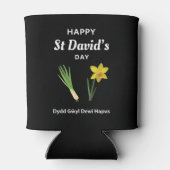 Happy St David's Day Dydd Garreyl Dewi Hapus 4 Blikjeskoeler (Achterkant)