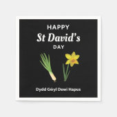 Happy St David's Day Dydd Garreyl Dewi Hapus 4 Servet (Voorkant)