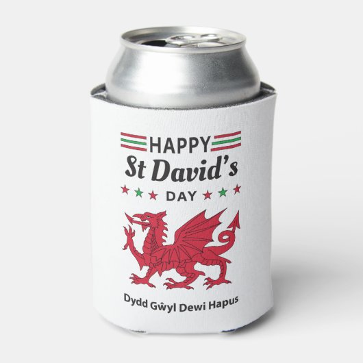 Happy St David's Day Dydd Garreyl Dewi Hapus 5 Blikjeskoeler (Blikje Voorkant)