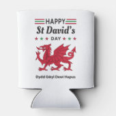 Happy St David's Day Dydd Garreyl Dewi Hapus 5 Blikjeskoeler (Achterkant)