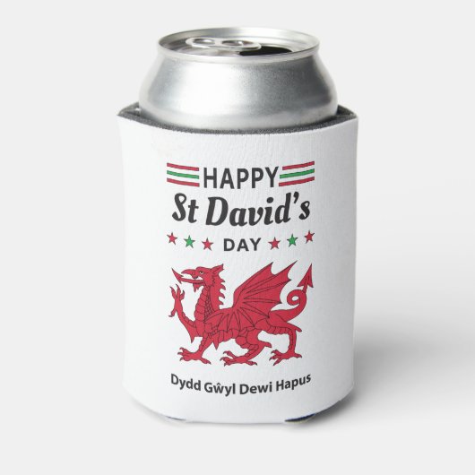 Happy St David's Day Dydd Garreyl Dewi Hapus 5 Blikjeskoeler (Blikje Achterkant)