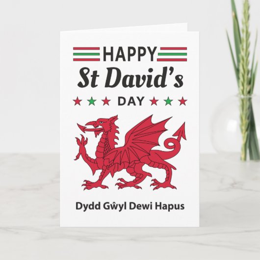 Happy St David's Day Dydd Garreyl Dewi Hapus 5 Kaart (Voorkant)