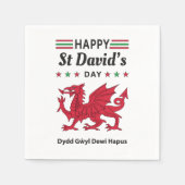 Happy St David's Day Dydd Garreyl Dewi Hapus 5 Servet (Voorkant)