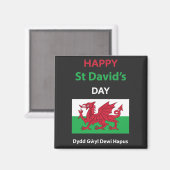Happy St David's Day Dydd Garreyl Dewi Hapus Magneet (Voorkant / Achterkant)