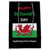 Happy St David's Day Dydd Garreyl Dewi Hapus Medium Cadeauzakje (Achterkant)