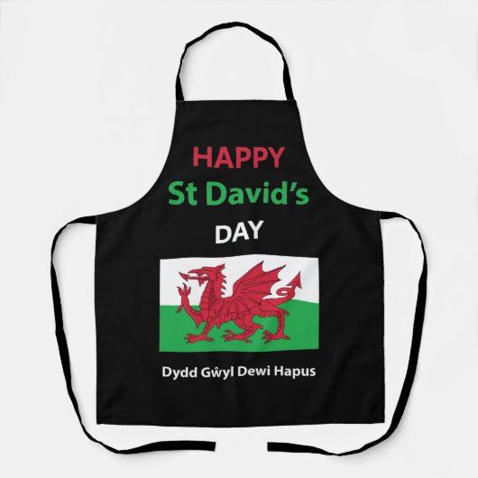 Happy St David's Day Dydd Garreyl Dewi Hapus Schort (Voorkant)