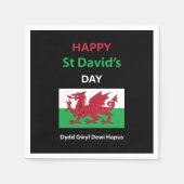 Happy St David's Day Dydd Garreyl Dewi Hapus Servet (Voorkant)