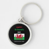 Happy St David's Day Dydd Garreyl Dewi Hapus Sleutelhanger (Voorkant)