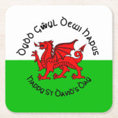 Happy St Davids Day in Celtic Style Kartonnen Onderzetters (Voorkant)