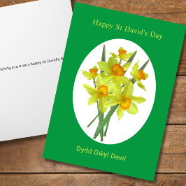 Happy St David's Day Welsh Daffodils Kaart